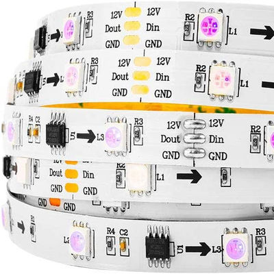 DC 12V Addressable Smart  3Leds Controllable 5050 RGB WS2812B WS2811 24V 30leds Pixel Rgbic LED Strip Light