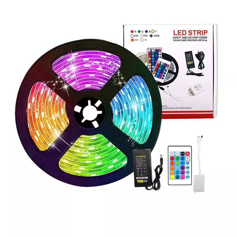 Ir Control Indoor Decoration 5050 RGB LED Strip 12V 5m 10m 60d/M Waterproof SMD For Party