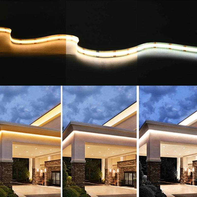 560LEDs COB एलईडी स्ट्रिप 90 CRI CCT लचीला COB 3M एडाप्टर और मिनी आरएफ नियंत्रक के साथ