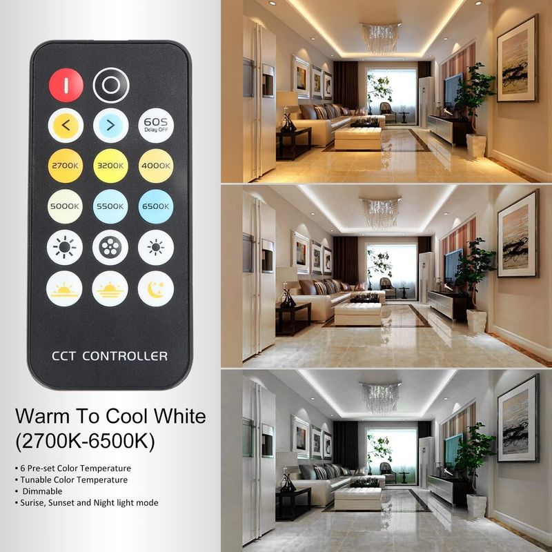 COB एलईडी स्ट्रिप लाइट्स CCT (2700K-6500K ट्यून करने योग्य) 2M 560LEDs/m CRI90 एलईडी टेप लाइट किट बॉक्स पैकेज के साथ होम के लिए एलईडी स्ट्रिप