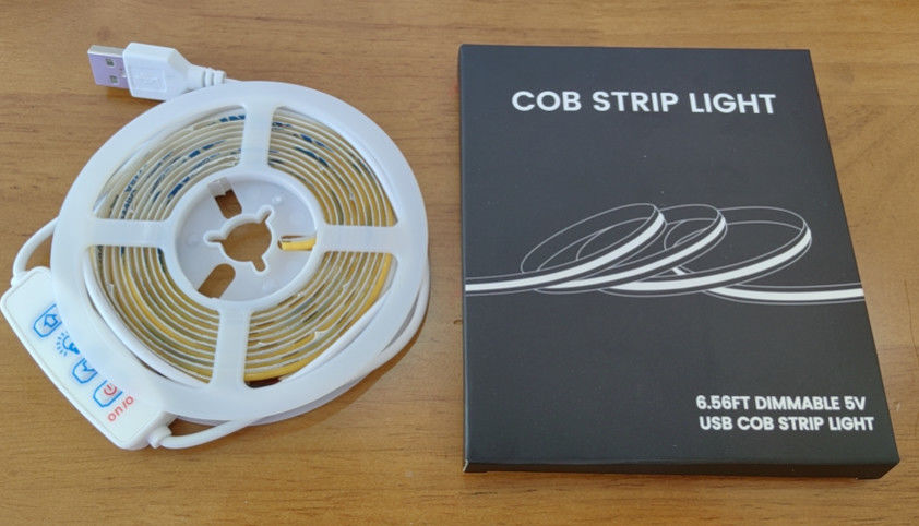 नया मॉडल DC5V COB एलईडी स्ट्रिप लाइट्स 2M 300LEDs/m CRI90 USB एलईडी टेप लाइट बॉक्स बॉक्स के साथ किट पैकेज होम के लिए एलईडी स्ट्रिप