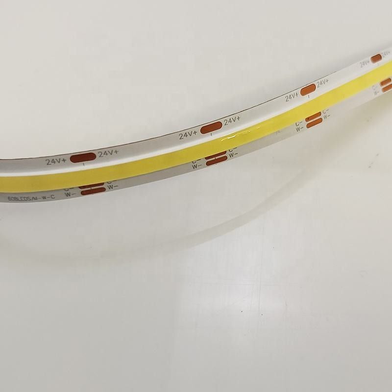 लचीला सीसीटी सीओबी डिममेबल एलईडी स्ट्रिप 560Led/m 90 CRI DC24V CE/RoHS प्रमाणित