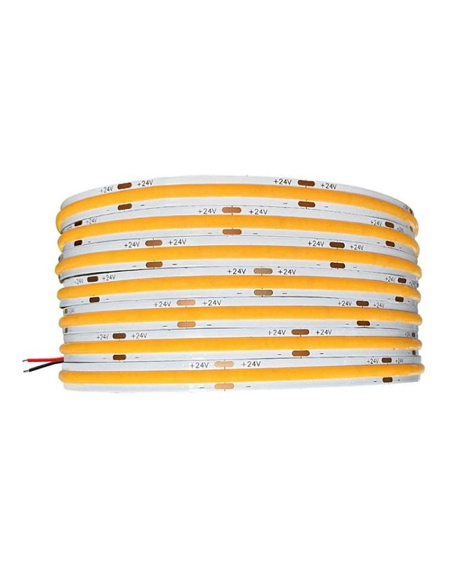 उच्च CRI DC24V COB480 रोशनी 5m/roll RA90 cob पट्टी आंतरिक बाहरी सजावट के लिए पनरोक प्रोफ़ाइल COB पट्टी