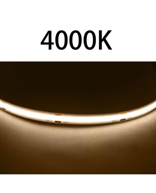 उच्च CRI DC24V COB480 रोशनी 5m/roll RA90 cob पट्टी आंतरिक बाहरी सजावट के लिए पनरोक प्रोफ़ाइल COB पट्टी