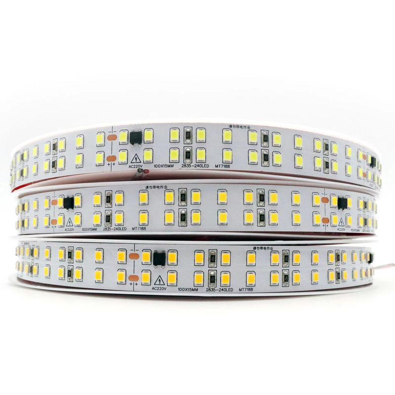 120LEDs/m इनडोर के लिए लचीला एलईडी पट्टी कोई ड्राइवर की आवश्यकता नहीं CRI80 2835 SMD 8mm पीसीबी लंबाई 5M/10M