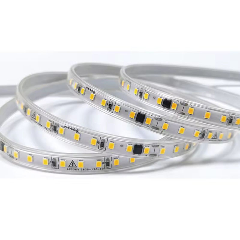 120LEDs/m इनडोर के लिए लचीला एलईडी पट्टी कोई ड्राइवर की आवश्यकता नहीं CRI80 2835 SMD 8mm पीसीबी लंबाई 5M/10M