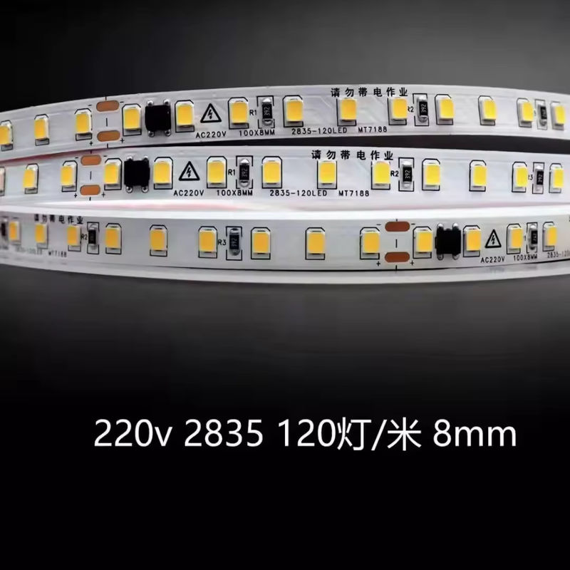 इनडोर हाई वोल्टेज सॉफ्ट एलईडी स्ट्रिप लाइट्स वाटरप्रूफ 230v 220v वार्म व्हाइट 3000k 4200k 6500k एलईडी लाइट स्ट्रिप