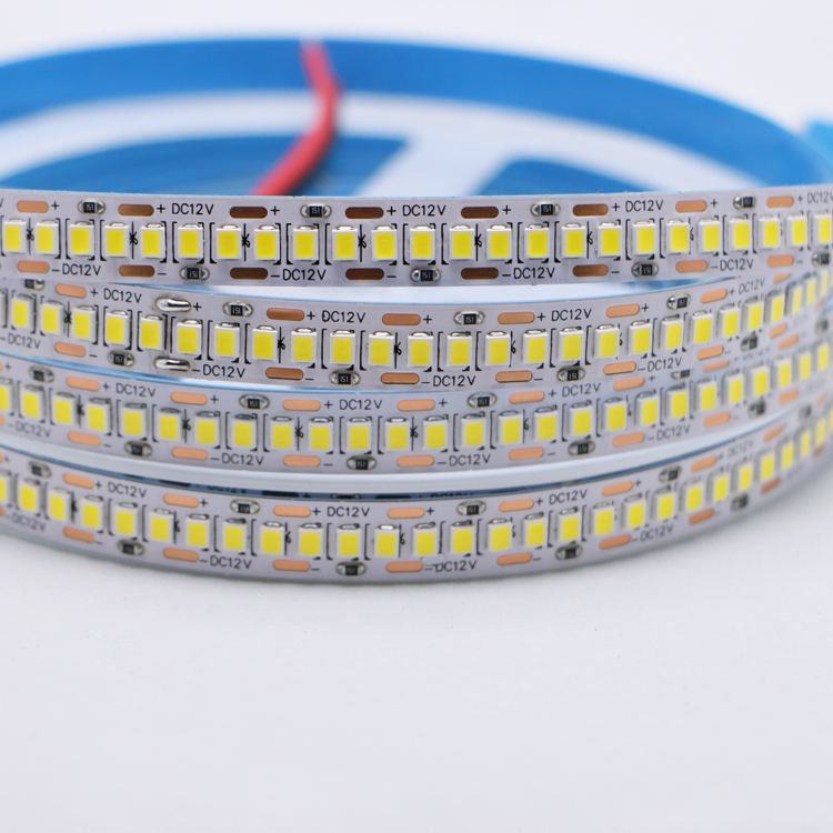 DC12V/24V 10mm 5M/Roll 2835 80Ra सफेद पीसीबी और 120° बीम कोण के साथ एलईडी पट्टी