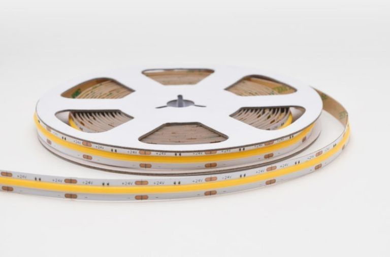 320LEDs/m LED COB लचीली पट्टी DC24V 12V 5m 10W लैंडस्केप लाइटिंग के लिए -25 50C CRI 90