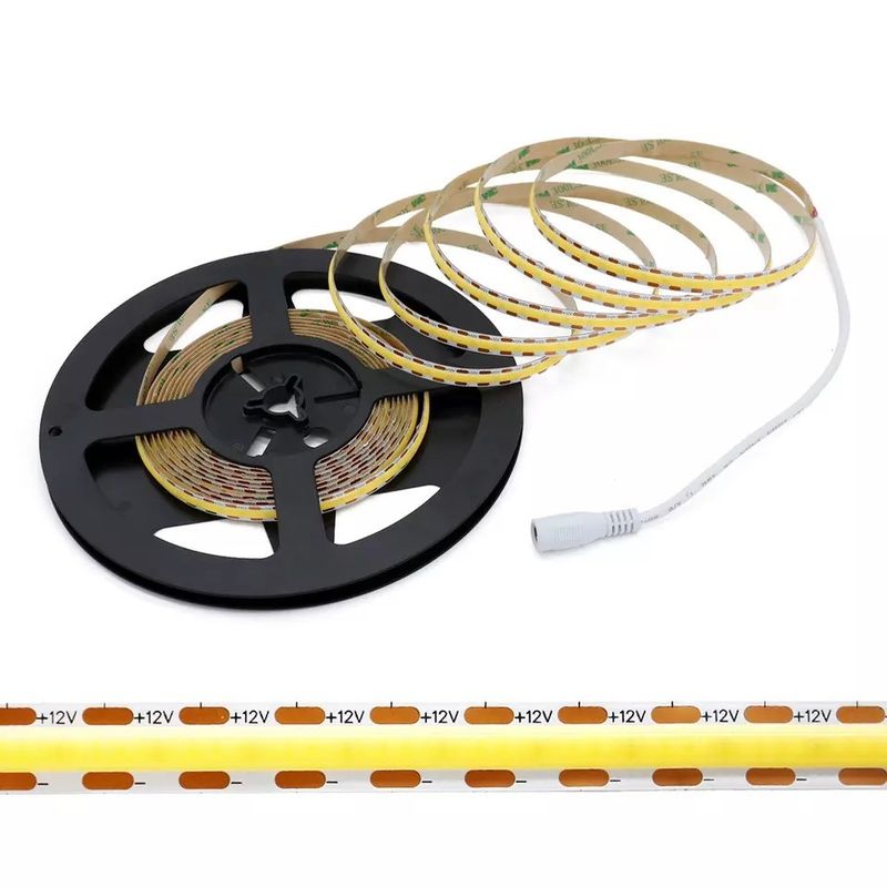 320Leds लचीला एलईडी पट्टी सफेद / गर्म सफेद DC24V 8 मिमी चौड़ाई एकीकृत COB एलईडी प्रकाश