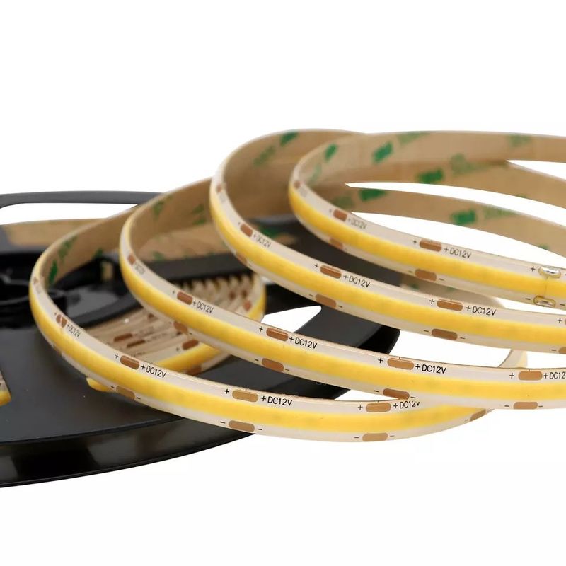 320Leds लचीला एलईडी पट्टी सफेद / गर्म सफेद DC24V 8 मिमी चौड़ाई एकीकृत COB एलईडी प्रकाश