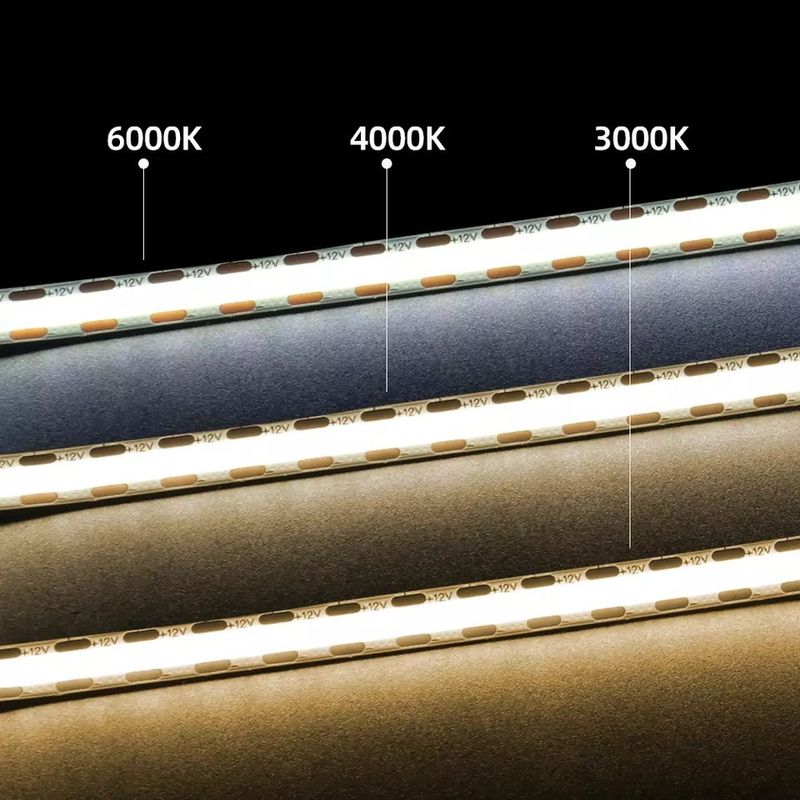320Leds लचीला एलईडी पट्टी सफेद / गर्म सफेद DC24V 8 मिमी चौड़ाई एकीकृत COB एलईडी प्रकाश