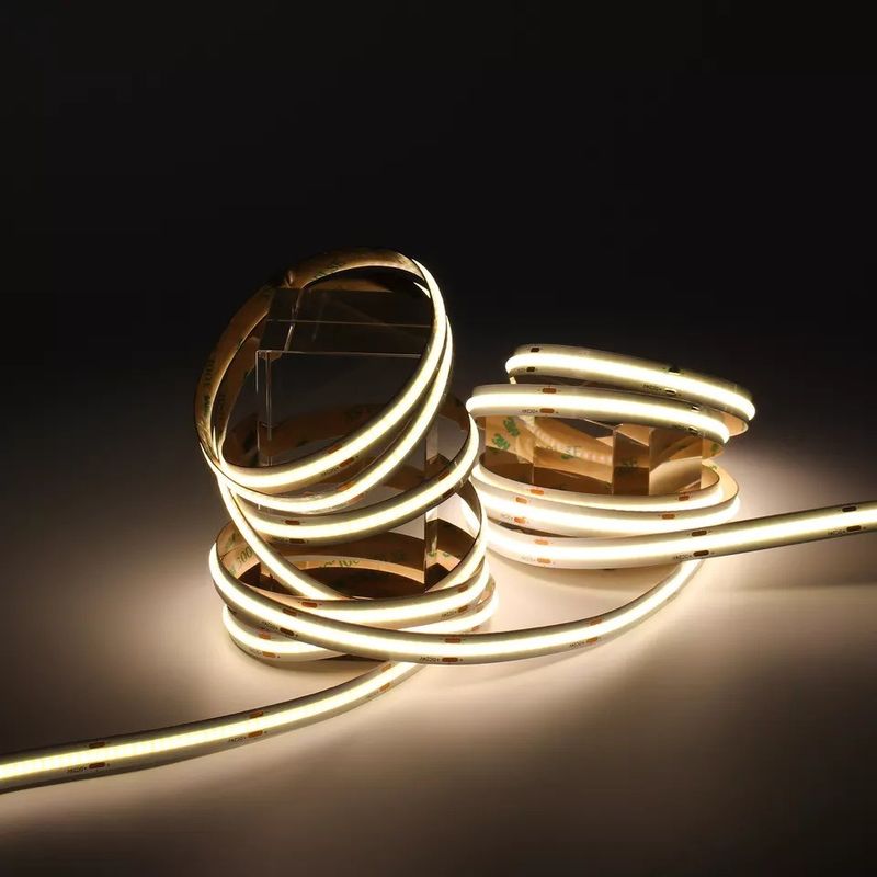 320Leds लचीला एलईडी पट्टी सफेद / गर्म सफेद DC24V 8 मिमी चौड़ाई एकीकृत COB एलईडी प्रकाश