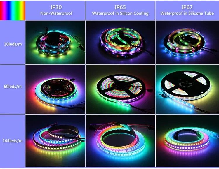 हांगटॉप 5m/roll 3- SK6812 RGB RGBW RGBWW RGBNW RGBCW एलईडी स्ट्रिप लाइट फर्नीचर के लिए