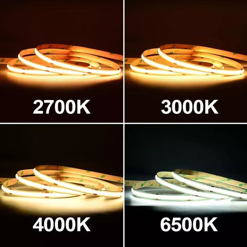 12W वाटरप्रूफ IP20 COB 480 एलईडी 12V 8mm 10mm एलईडी स्ट्रिप लाइट गार्डन सजावट के लिए
