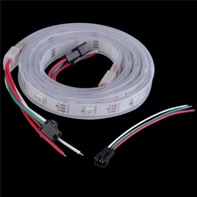 वाटरप्रूफ 12V ws2812 ws2811 एलईडी स्ट्रिप 60LEDs के लिए जादू रंग आरजीबी सजावट CRI Ra 80