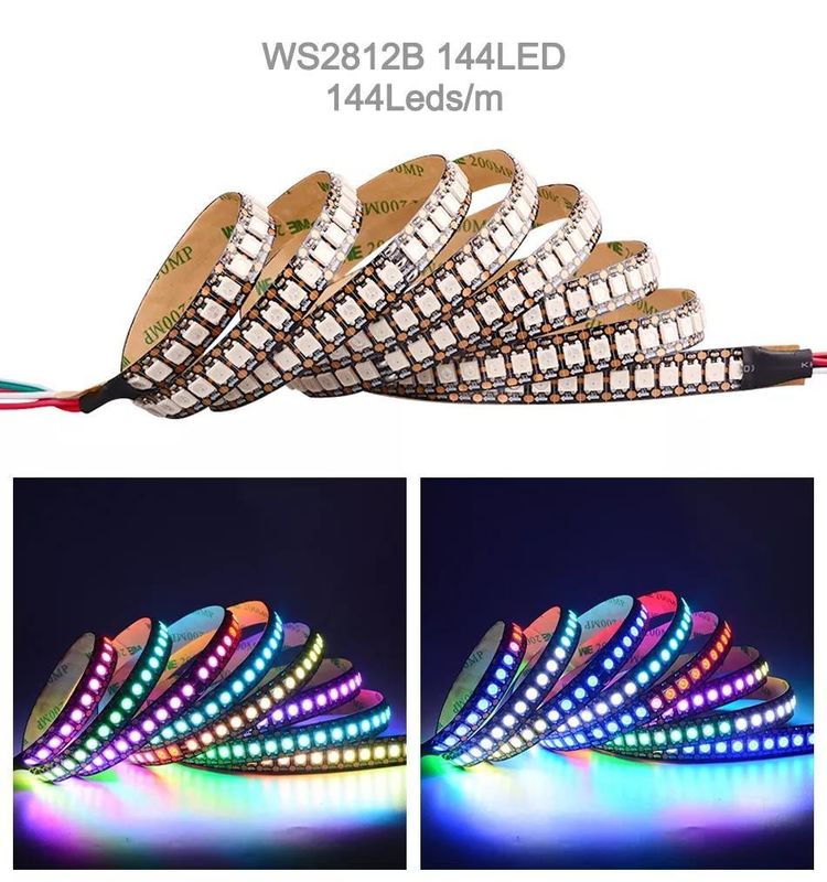 वाटरप्रूफ 12V ws2812 ws2811 एलईडी स्ट्रिप 60LEDs के लिए जादू रंग आरजीबी सजावट CRI Ra 80