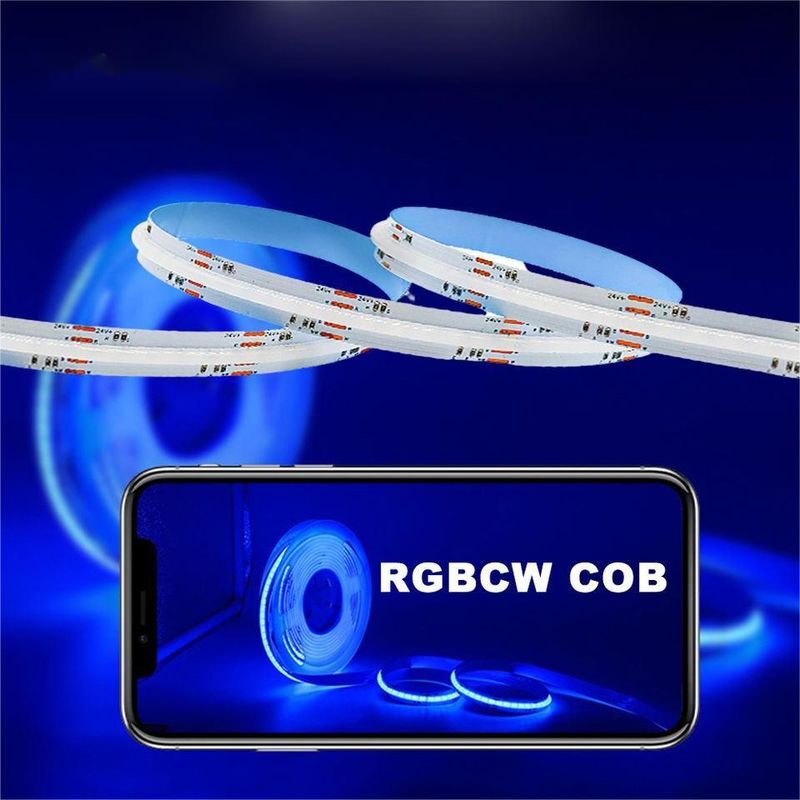 एलईडी टेप 5m/लॉट Smd 320 384 840leds/m वाटरप्रूफ फ्लेक्सिबल कोब एलईडी स्ट्रिप Dc 24v Ra90 RGBCCT 3000k 4000k 6000k
