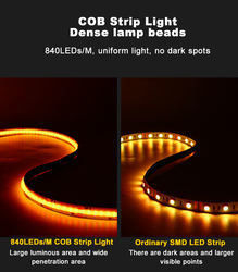 एलईडी टेप 5m/लॉट Smd 320 384 840leds/m वाटरप्रूफ फ्लेक्सिबल कोब एलईडी स्ट्रिप Dc 24v Ra90 RGBCCT 3000k 4000k 6000k