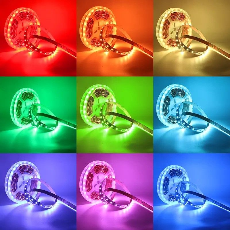 12w 12v 24v 10mm 60 एलईडी Rgb 5050 Smd लचीला एलईडी पट्टी प्रकाश और बहु रंग के साथ
