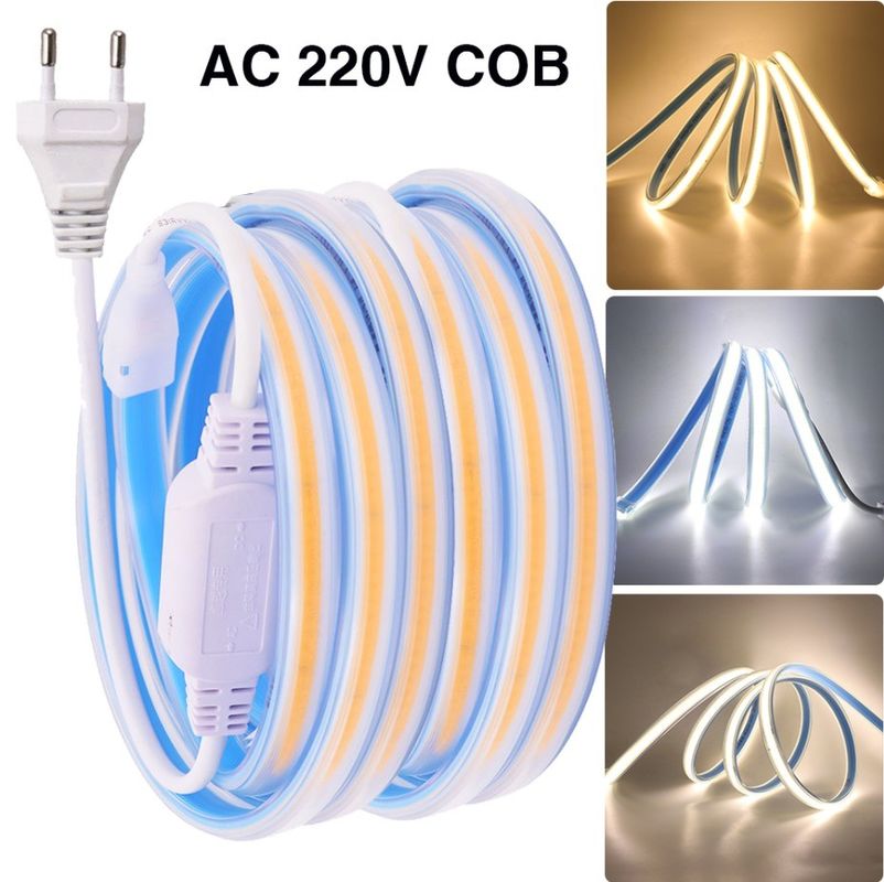280 एलईडी/मीटर 12v 24v 220v Rgbw Cob Light Strip Cob Led Strip लंबाई 50 मीटर/रोल