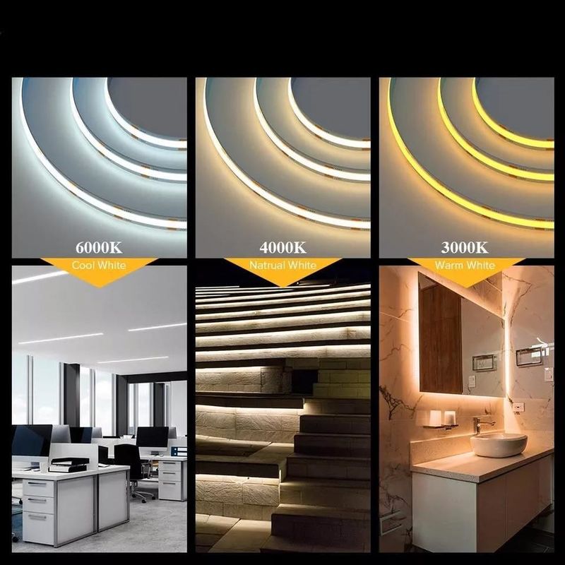 280 एलईडी/मीटर 12v 24v 220v Rgbw Cob Light Strip Cob Led Strip लंबाई 50 मीटर/रोल