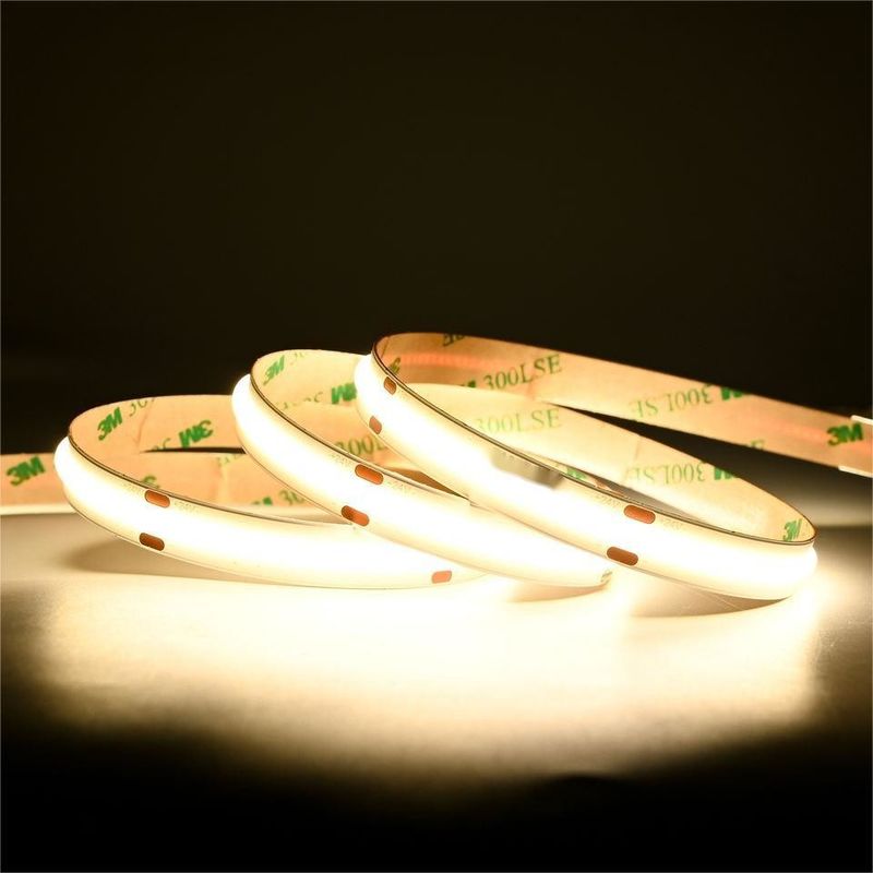 10 मीटर/रोल डबल लाइन 600LEDs 12v 24v Ra80 12 मिमी लचीला COB एलईडी लचीला पट्टी प्रकाश