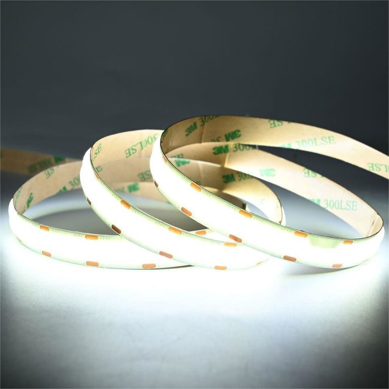10 मीटर/रोल डबल लाइन 600LEDs 12v 24v Ra80 12 मिमी लचीला COB एलईडी लचीला पट्टी प्रकाश