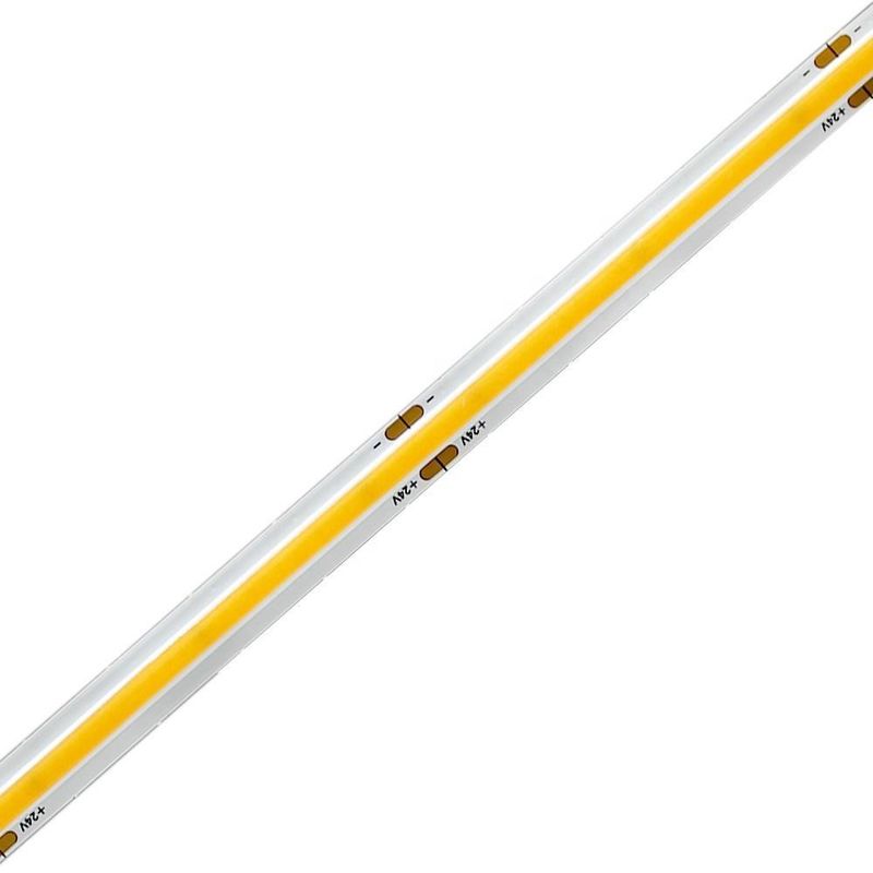 90lm/W COB एलईडी पट्टी DC24V CRI90 312LEDs/m स्थिर बांध गोंद और 60000 घंटे काम जीवनकाल के साथ