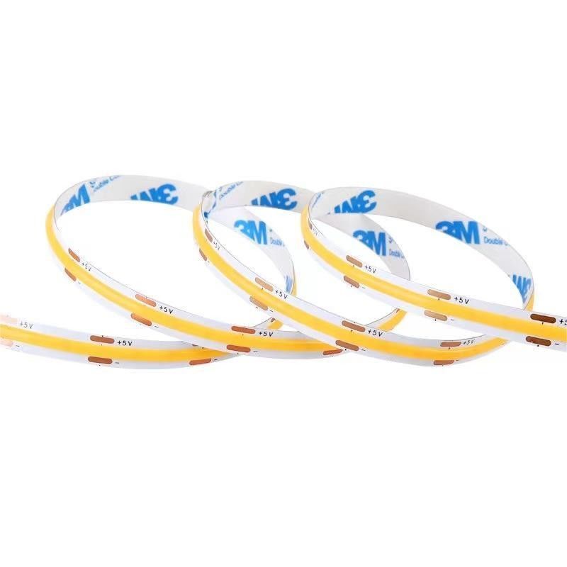 उच्च घनत्व के लिए 880lm Ra90 लचीला COB एलईडी पट्टी प्रकाश 5V 300 एलईडी / मीटर रसोई बैकलाइट