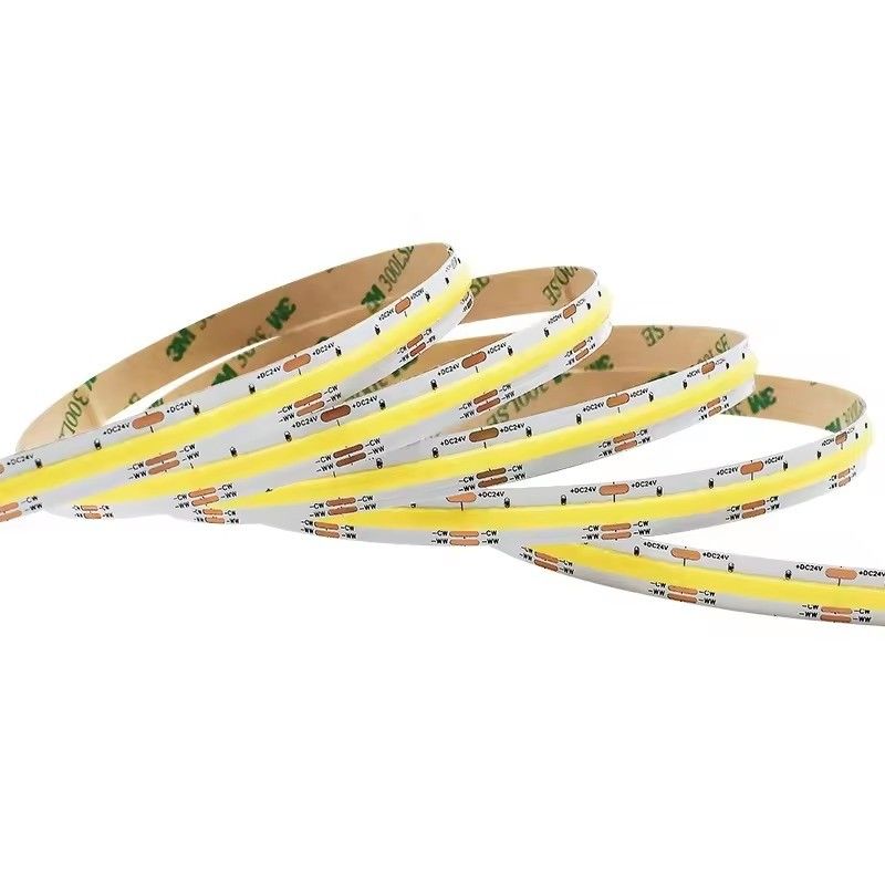 IP20 100lm 10W 24V FCOB ट्यून करने योग्य सफेद RA90 560LEDS COB एलईडी पट्टी डैम के साथ मोटी पीसीबी