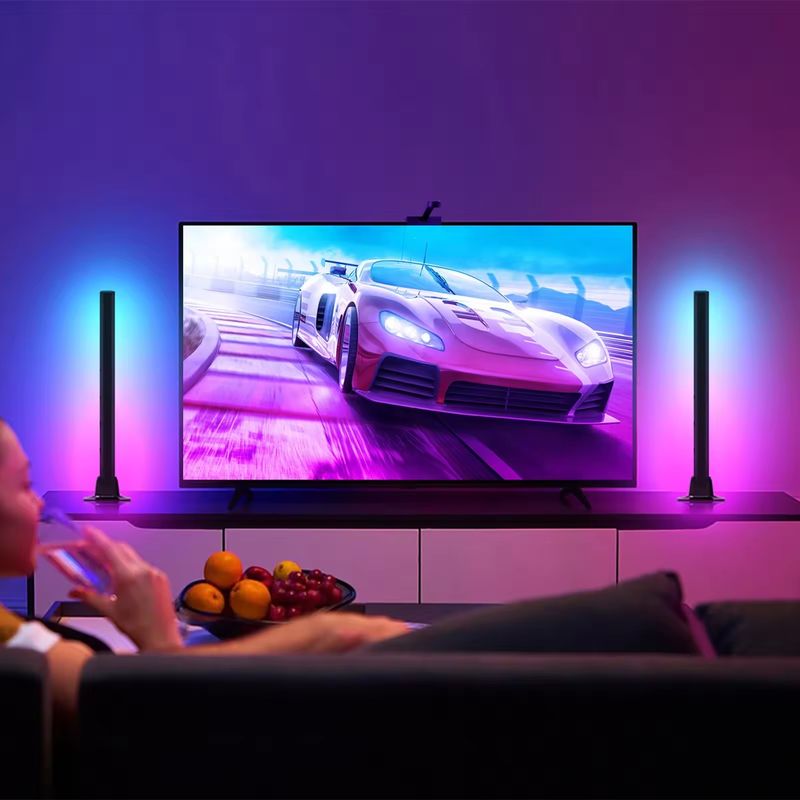 बेडरूम सजावट के लिए 18LEDS रंग परिवर्तन आरजीबी आरजीबीआईसी फर्श लैंप 30 सेमी और 50 सेमी आकार में