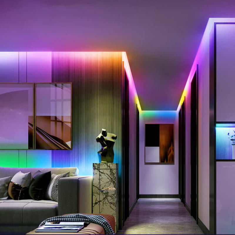 रिमोट कंट्रोल डीसी 12V 24V लचीला एलईडी प्रकाश RGB 756LEDs/M COB एलईडी टेप स्ट्रिप प्रकाश