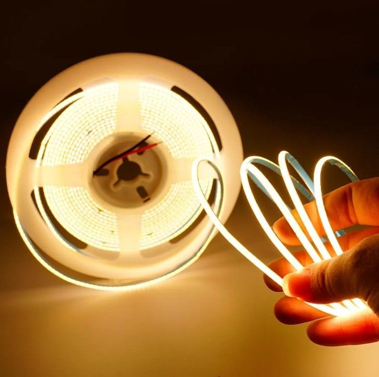 80lm/w 400leds/m अल्ट्रा पतला 5V 12V 24V IP20 सफेद COB एलईडी लाइट स्ट्रिप 3mm 5mm चौड़ाई सफेद नीला लाल हरा FCOB एलईडी स्ट्रिप